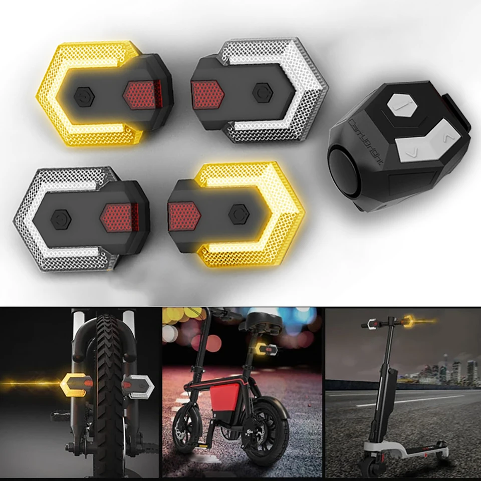 Bicykel LED LED Bicykel Wireless diaľkové ovládacie prvky Turn Signal Signál Horn Taillight Výstražná lampa Nepremokavé vonkajšie cyklistické príslušenstvo