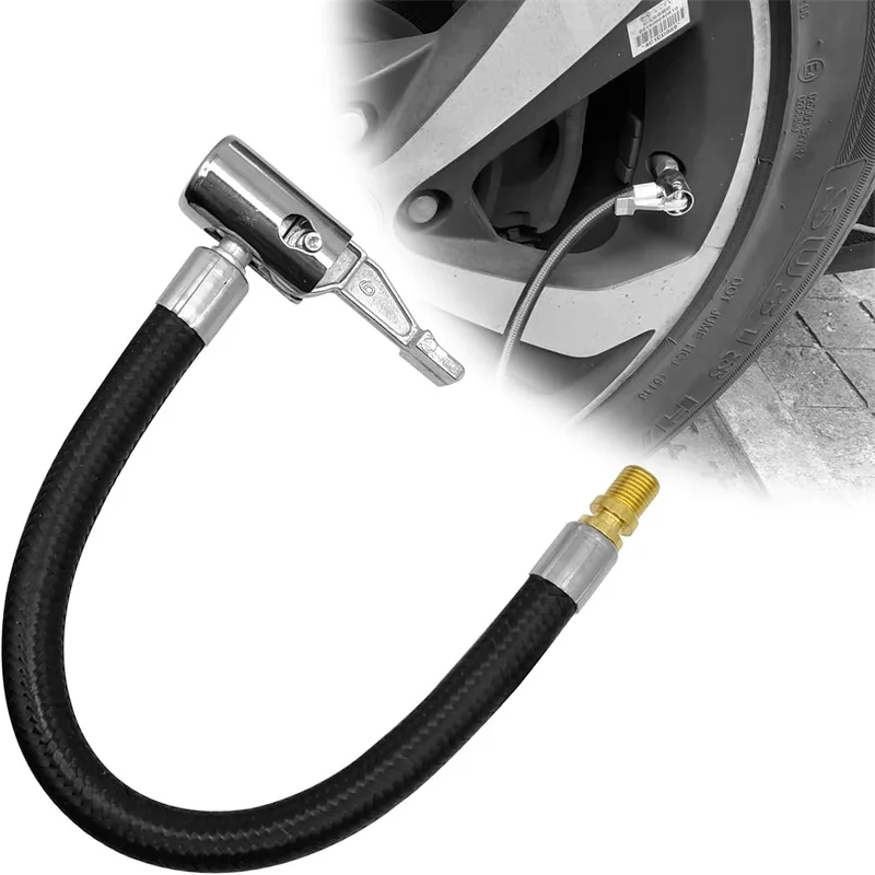 Bicykel Motocykel automobilový pneumatický nafukovač hadica nafukovacie čerpadlo predlžovacia trubica adaptér Twist Tire Air Connect Locking Air Chuck