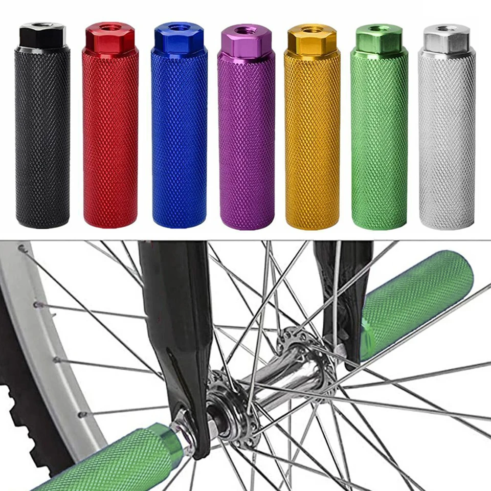 Bicykel pedálové hriadeľové bicykle kolíky hliníkovej zliatiny proti šmyku Foot for-BMX Bike Fit s 3/8 palcovými nápravami bicyklov