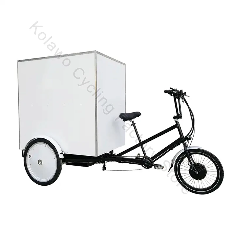 Bicykel s tromi kolieskami s kabínou, trojkolkou na expresné dodávky, uzavretým nákladným boxom, uzavretá dodávka