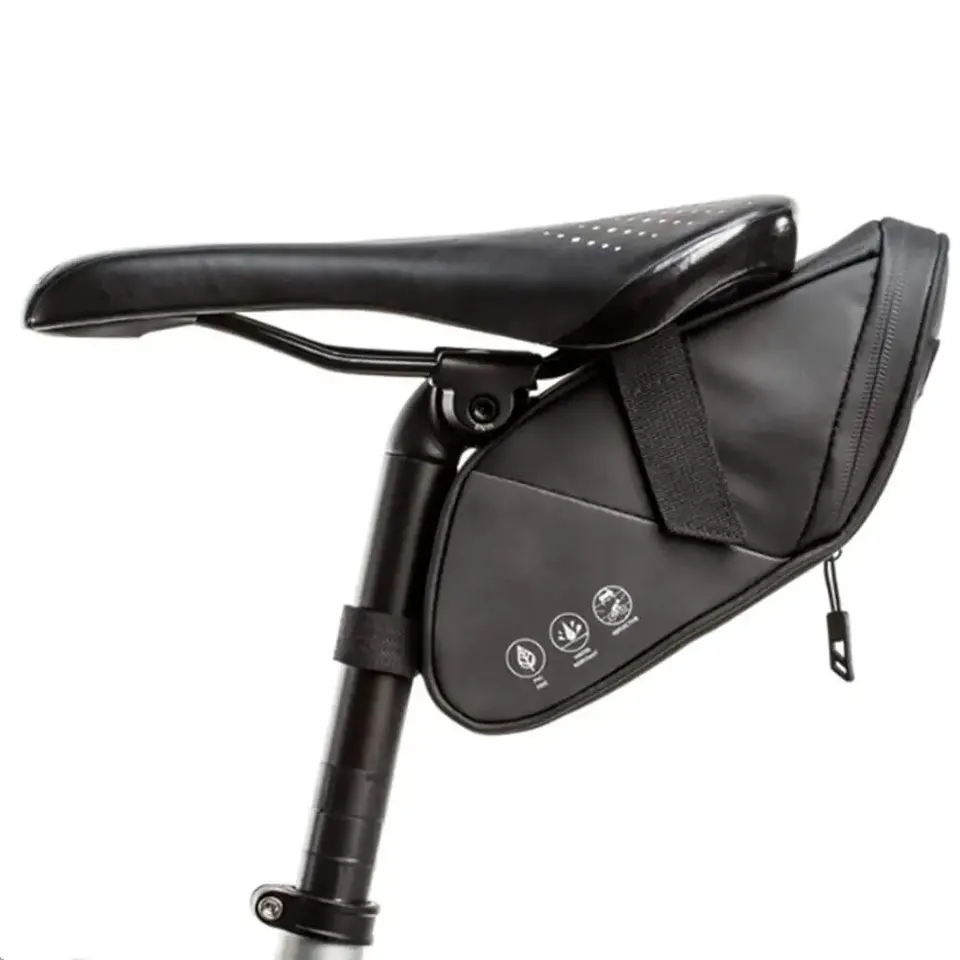 Bicykel Saddle Taška nepremokavá cyklistická taška na bicykel s kabelkou 1,5 l sedlové sedlo pod sedadlom, čierna