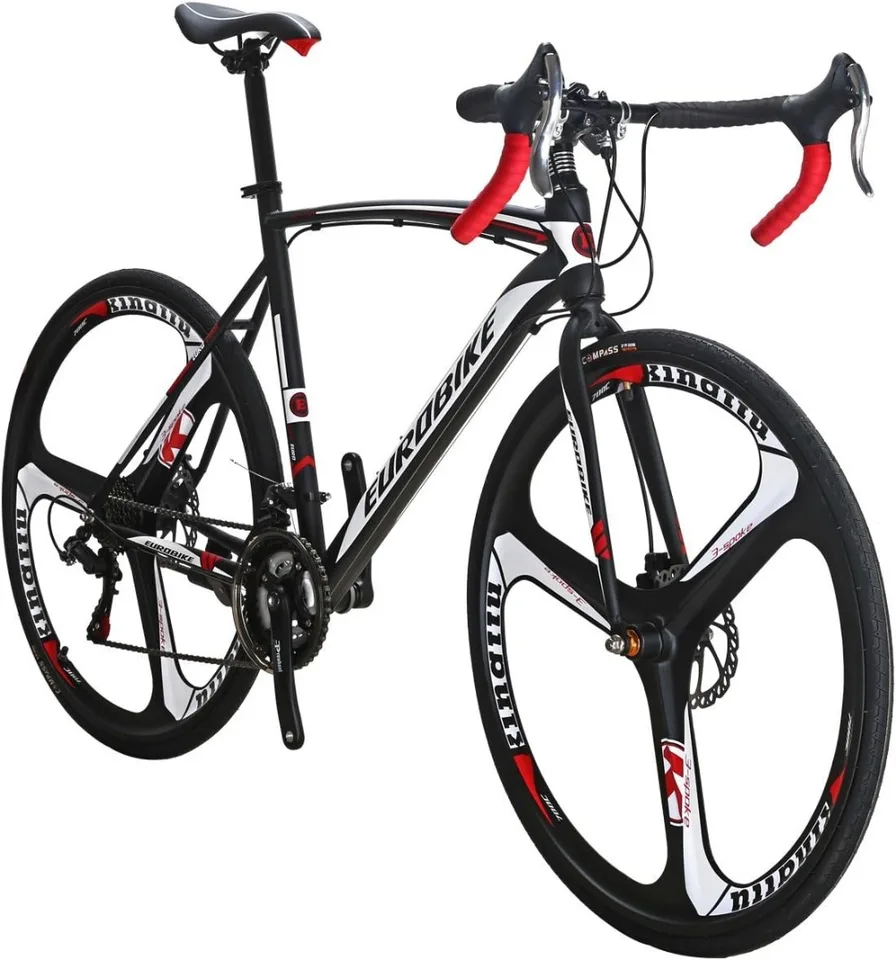 Bicykle EURXC550 21 Speed ​​Road Bicykel 700C Wheels Road Road Road Bicycle Dual Disc Brzdenie Bicykle Vysokokvalitné rámy uhlíkovej ocele