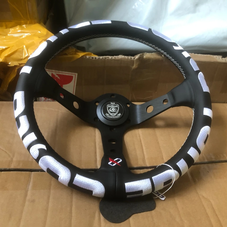 Biela 13inch jdm pretekárstvo Vertex T&E volant volant jdm rally hra drift kožený volant volantes pre VW BMW Toyota Honda