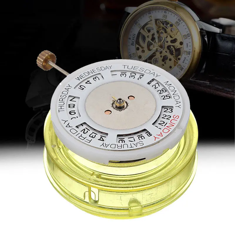 Biela mechanická automatická výmena hodiniek Výmena pohybu Kalendár Displej na opravu hodiniek pre 2813 8205 Watch Clock Pohyb Nový