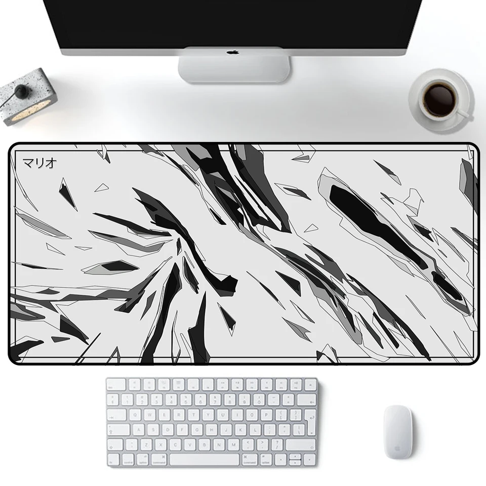 Biela podložka MousePad Art Mats 3 mm Slipmat 900x400 Mouse Pad XL Originálna stolová domáca kancelária kobercový substrát na stole pre PC