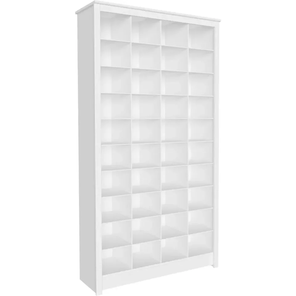 Biela vysoká úložná skrinka, organizátor kocky topánok so 40 Cubbies 13 