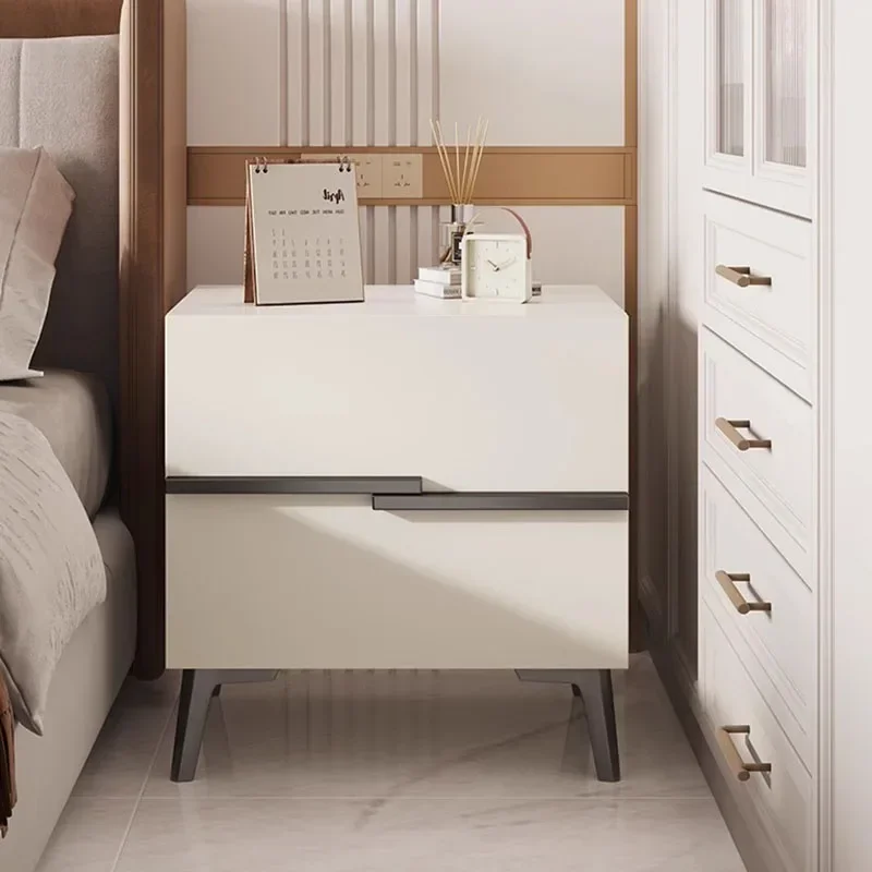 Biela úložná lampa Lampa moderný kawaii priestor úspory módne postele skryté úložisko Japandi Mesita Bed Room Furniture