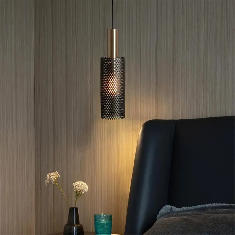 Biela čierna sieťovina lampa Nordic prívesok Svetlo nočné lustre vnútorná reštaurácia Kuchynské ostrovy Bar schodisko zavesené lampa