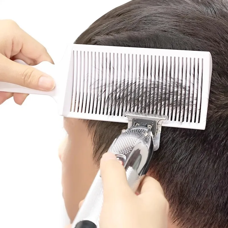 Biele ploché horné strihanie vlasov pre mužov blednúci hrebeňový klinček Miešanie tepelne odolného v oblasti blednutej kefy Salon Styling Príslušenstvo