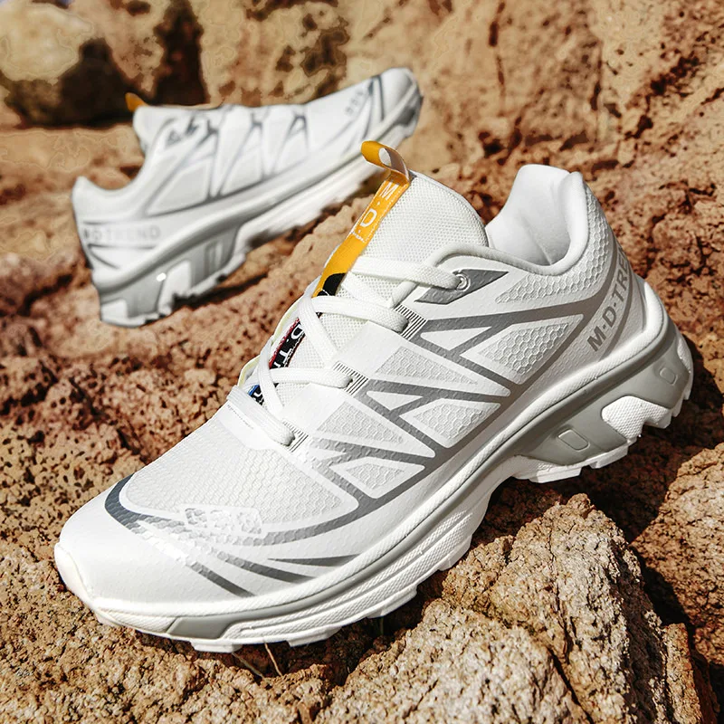 Biele turistické topánky Muži Priedušné nekĺzavé pánske bežecké topánky Vonkajšie výcvik Treking Topánky pre ženy Zapatillas para caminar