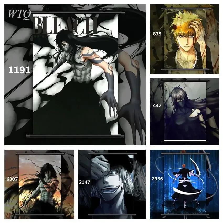 Bielidlo Kurosaki Ichigo Anime plagáty plátno maľba retro plagát stena dekorácie múry umelecký obrázok pre obývaciu izbu dekora