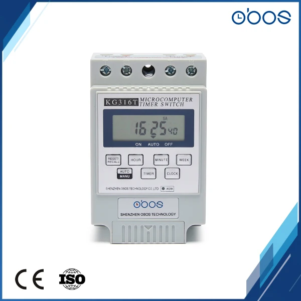 Biely 110 V Programovateľný časovač mikropočítačov Time Switch KG316 s 10-krát zapnutím/vypnutím za deň/týždenný časový rozsah 1 min-168h