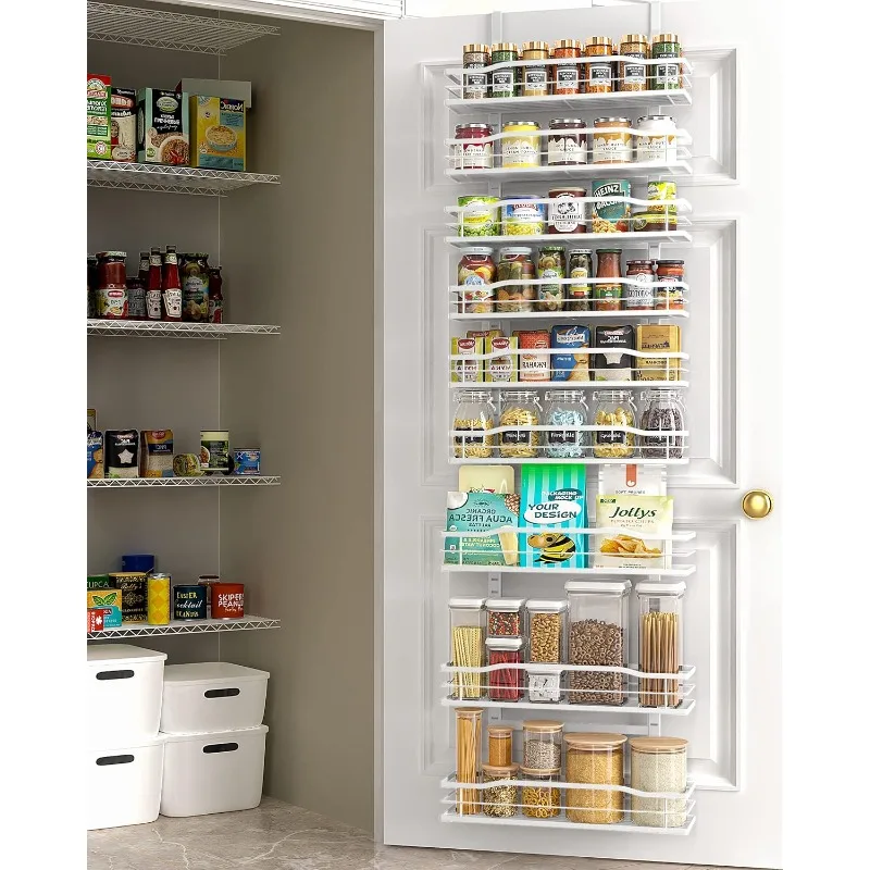 Biely 9-stupňový organizátor Dverov Pantry Organizátor, regály na regály, Home & Kitchen Essentials, Práčovňa