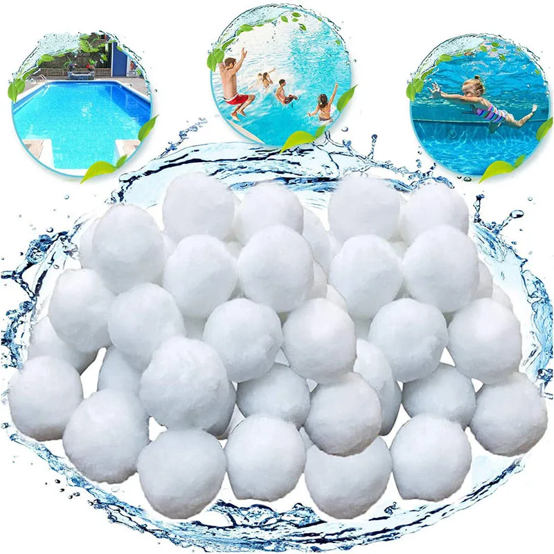 Biely filter guľa Plavecký bazén Čistenie guľôčkovej vody Vodné bavlnené gule Lightweight High Strengium Plavecké náradie pre čistenie bazénov