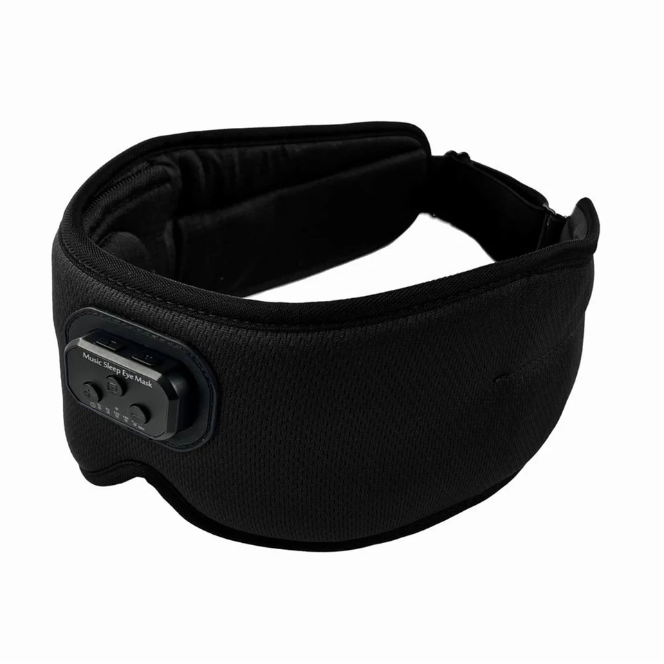 Biely hluk 5.2 Bluetooth Sleep Eye Mask 3D ľadové hodváb 300 mAh hudba zaviazaná pre mužov pre mužov Nočná spánková maska ​​lietadlá