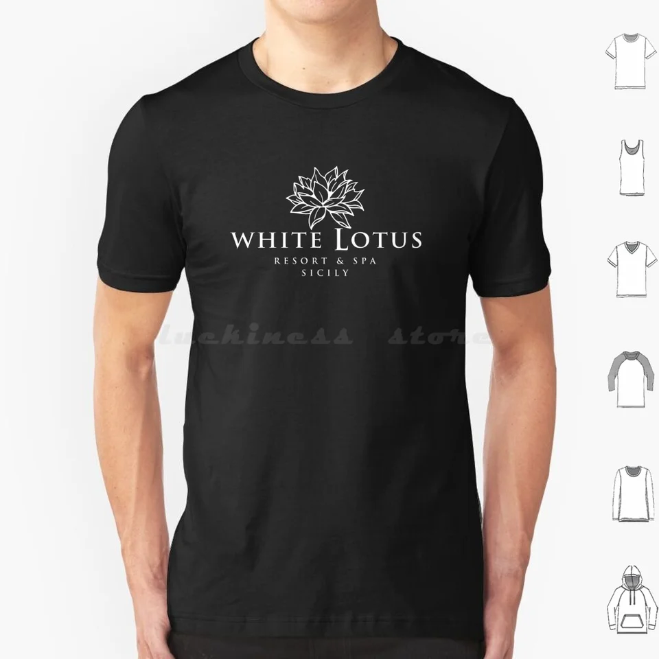 Biely lotos (biely) tričko Cotton Men Women DIY Print Beach Lotus Lotus kvetí meditácia MURDER RESORE Serial Killer