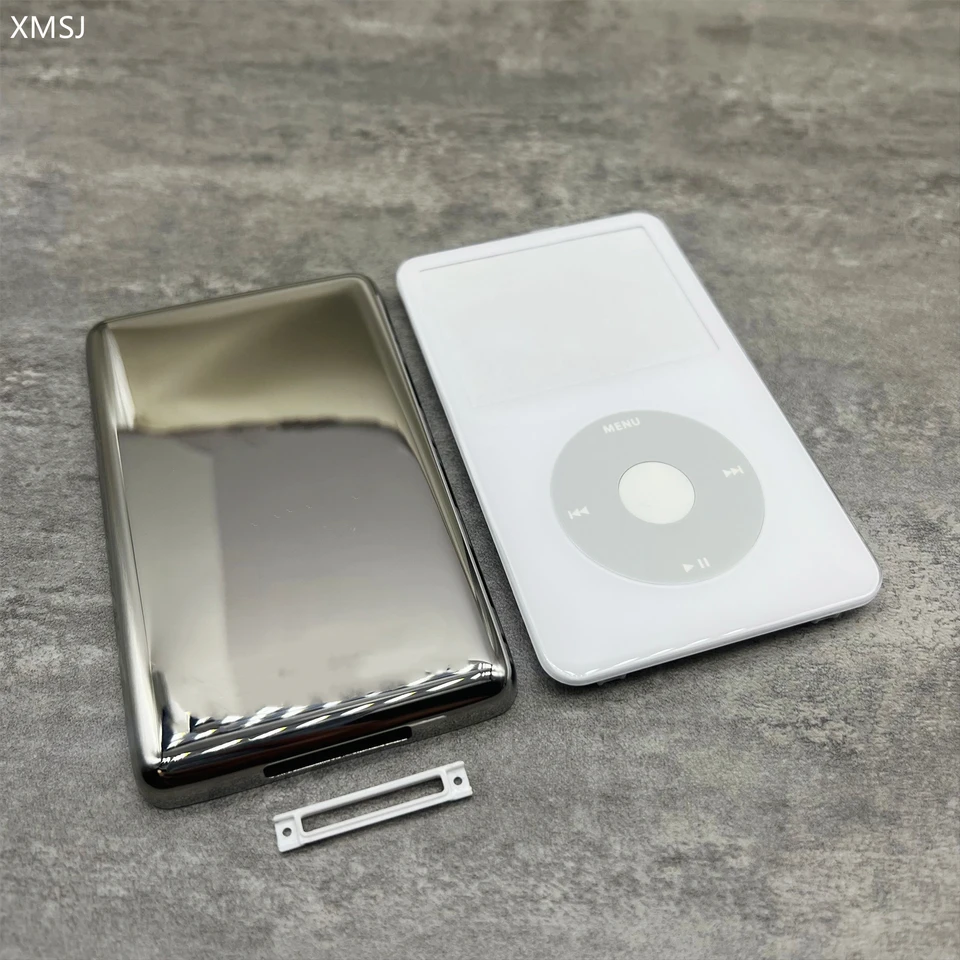 Biely plastový predný strieborný kovový kovový kryt puzdra biele kliknite na tlačidlo kolies pre iPod 5. gen video 30 GB 60 GB 80 GB