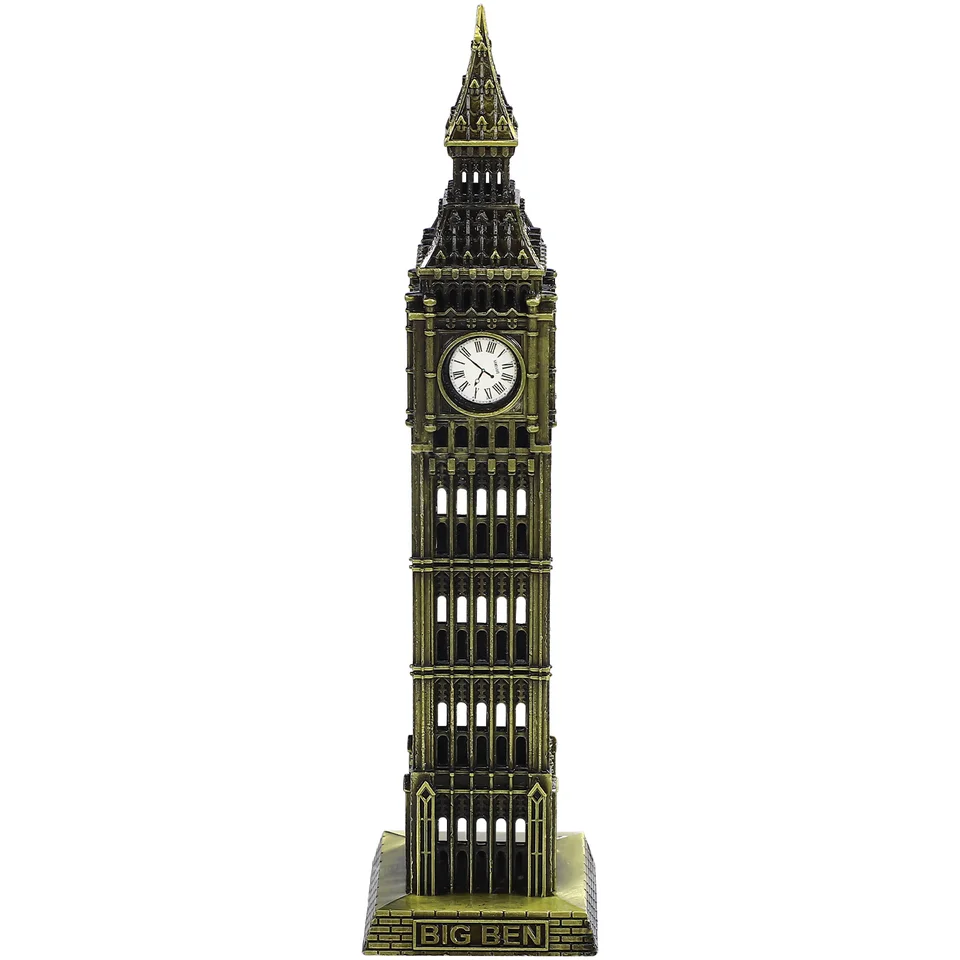 Big Ben Model Metal Building Domáca dekorácia veľké nástenné hodiny suvenír London Sochy zliatiny domáce prepravy darčekové cestovné hodiny