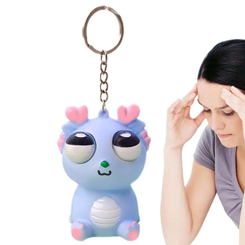 Big Eyeball Pinch Keychain Creative Funny Eyeball Burst Eye Popping Dragon Keychain Key Decoration Decoration Key Prívesok