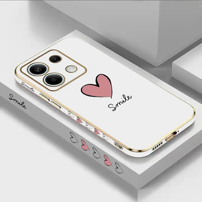 Big Red Heart Luxury Pasting Telefon Pase pre Xiaomi Redmi Poznámka 13 13Proplus 13Pro 12 12R 12Pro 11 11S 10 11SE 11E 11T 11Pro obálka