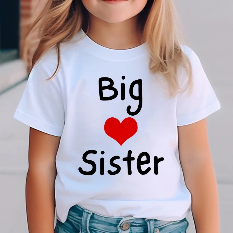 Big Sesterské oznámenie košele dievčatko oblečenie Rodina súrodencov zodpovedajúce tričko Big Sister Print Tlač rodinných tričiek