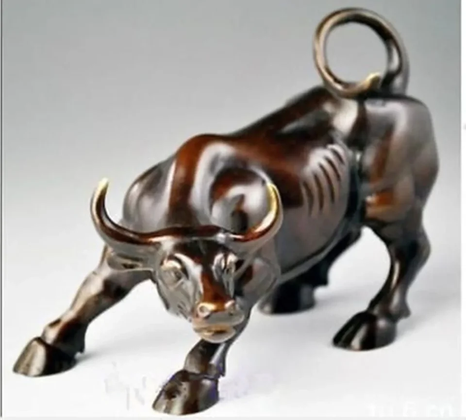 Big Wall Street Bronz Fierce Bull Ox socha