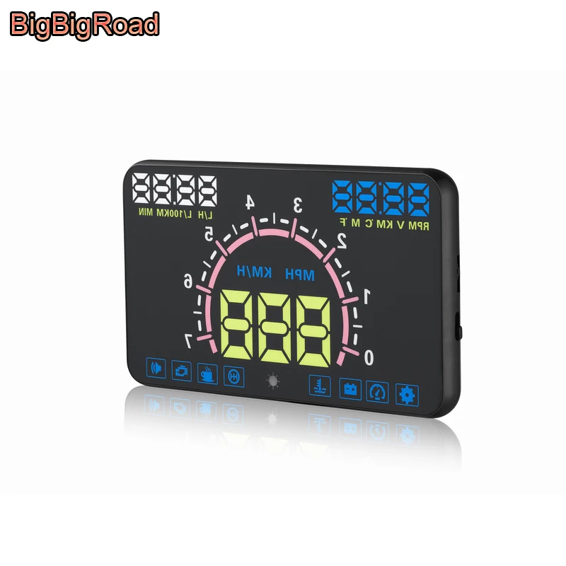 Bigbigroad Car OBD2 pre Volkswagen Amarok Scirocco Sharan Touareg Tiguan Touran Polo Hud Head Up Display Display Screen Projector