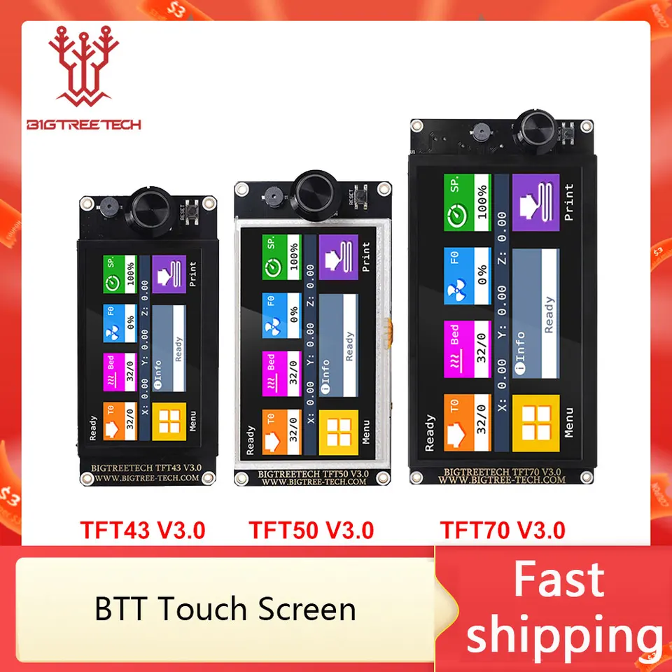 BigTreeTech Tft43 V3.0 Tft50 TFT70 dotyková obrazovka 12864 LCD 3D Časti tlačiarne MKS TFT70 pre SKR V1.4 Turbo SKR Mini E3 Ender 3
