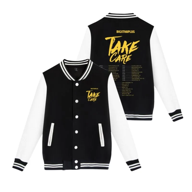 Bigxthaplug 2024 Take Care World Tour V-Neck Baseball bunda nová zimná módna móda Príležitostná streetwear Streetwear Coat