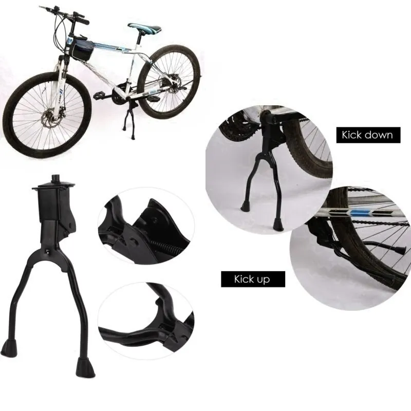 Bike Kickstand z nehrdzavejúcej ocele Skladacia dvojitá noha Kickstand Stojan pre horské bicykle pre cestné bicykle