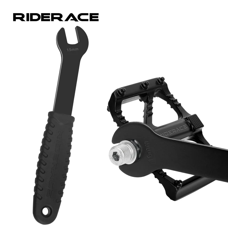 Bike pedál kľúč 15 mm otvorený koniec z nehrdzavejúcej ocele odolný odolný MTB Road Road Bicycle Pedal Spanner Inštalácia odstraňovacia opraváren