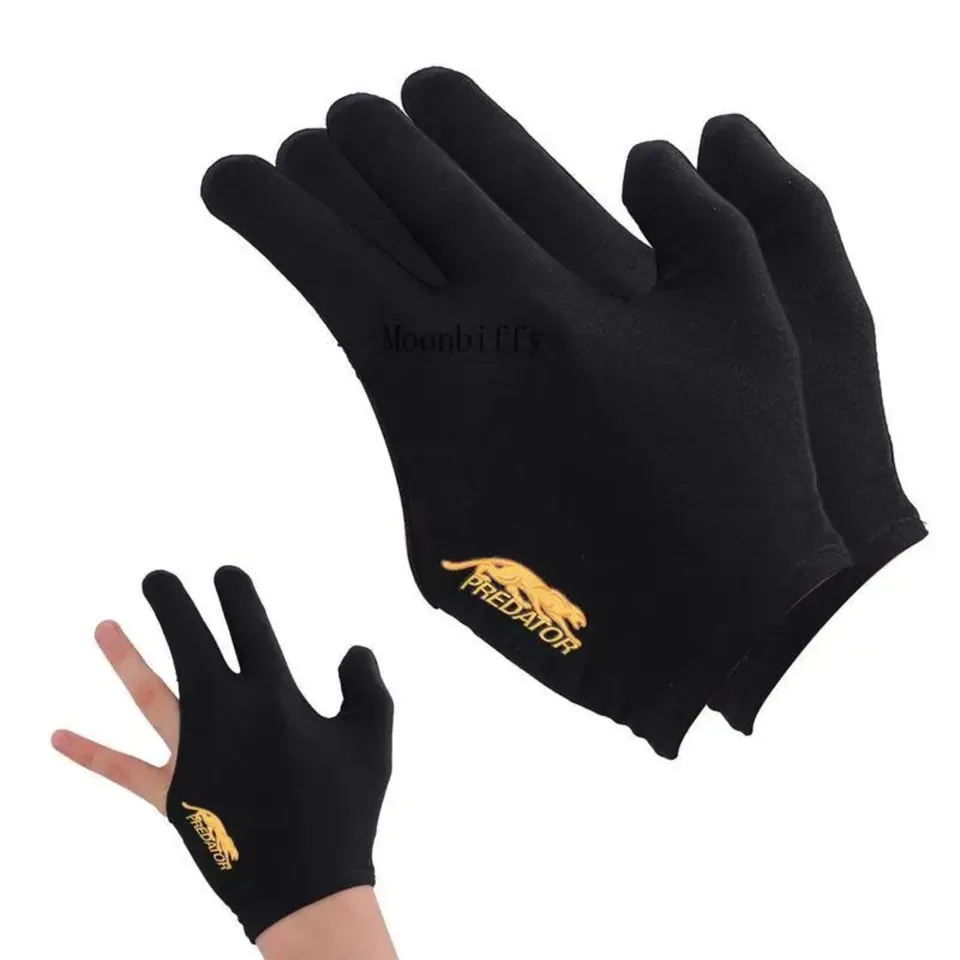 Biliard rukavice 1pc tromi prstami Hráči rukavice vyšívané šmykľavé priedušné biliardové rukavice ľavá ruka Ochranné