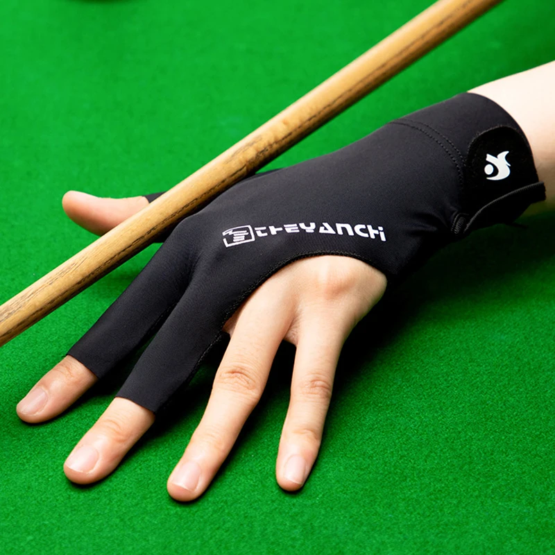 Biliard rukavice ľavá ruka Tri prst snooker biliard rukavice non smyk nalepky elasticita biliardové výcvikové rukavice príslušenstvo