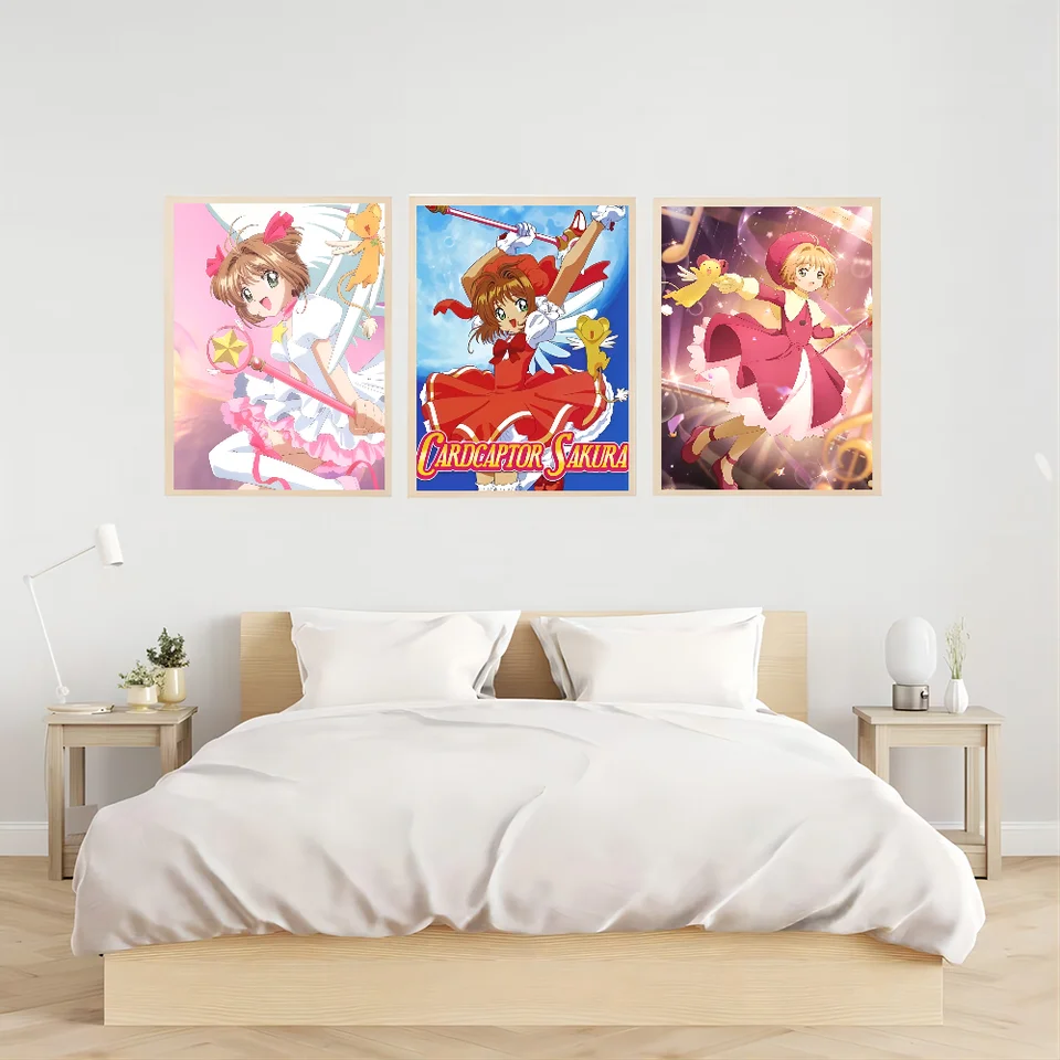 bilibili anime cardcaptor sakura klasické vinobranie plagáty dekorácie maľba nástenné umenie biely kraft papier kawaii izba dekor