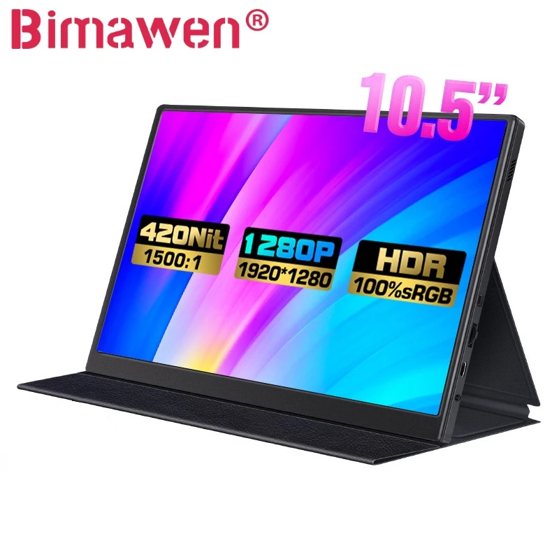 BIMAWEN 10.5inch Small Monitor 1920x1280 Cestovný monitor displeja s externým monitorom HDMI pre PC Phone Xbox Switch PS4