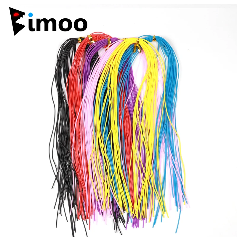 BiMoo 1pack 1 mm okrúhly silikónový gumový šnúr mušiek Tying Nohy rybársky prípravok Lure sukne materiál
