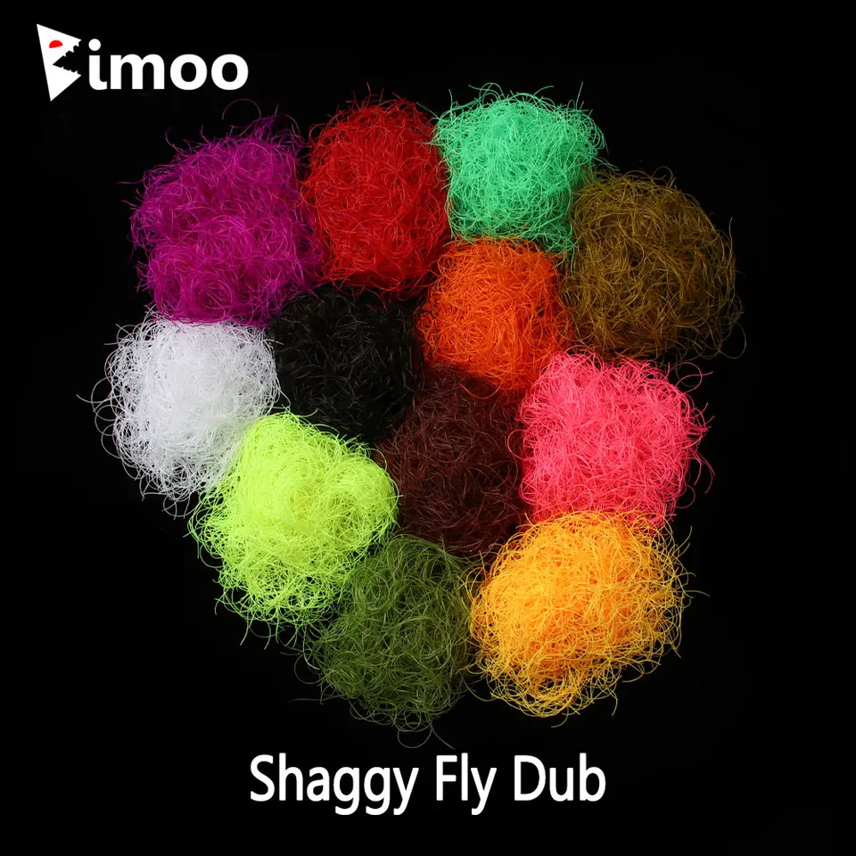 Bimoo 1pack Silikón Shaggy Fly Dub Dub Dubic Materiál na umiestňovanie nymfových streamerov lososové chyby oceľový pstruh veľký pstruh rybárske návnady