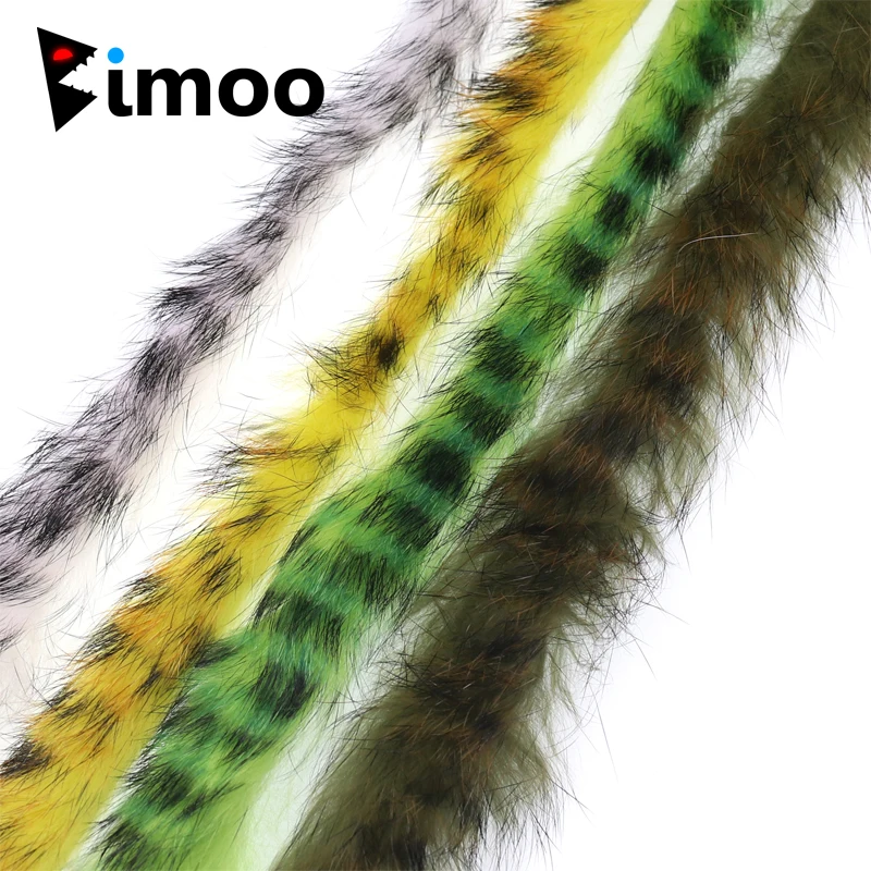 Bimoo 2ks králiky Fur Hare Zonker prúžky pre rybárske muchy Minnow Streamer, vďaka čomu je materiál na viazanie mušiek 5 mm široký biely čierny atď.