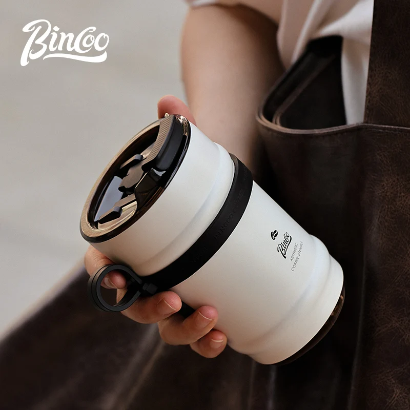 Bincoo Coffee Thermos Fope Cup Nové vysoko vyzerajúce a pohodlné vonkajšie kávové šálky z nehrdzavejúcej ocele