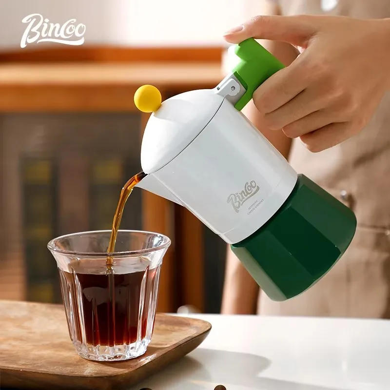 Bincoo s jedným ventilom Mocha Pot Coffee náradie kávu káva taliansky kávový hrniec macaronová farba koncentrovaný extrakčný hrniec