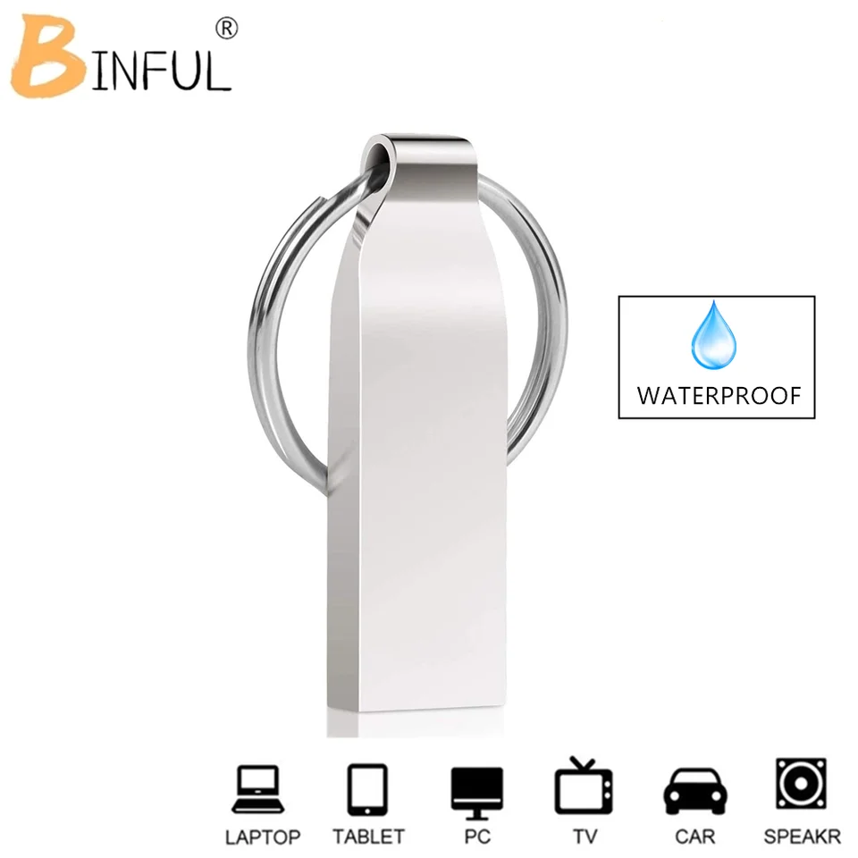 Binful nepremokavý kovový prenosný USB Flash Drive 4 GB 8 GB 16 GB 32 GB 64 GB Pen Drive Praktická kapacita Game Pendrive Doprava zdarma