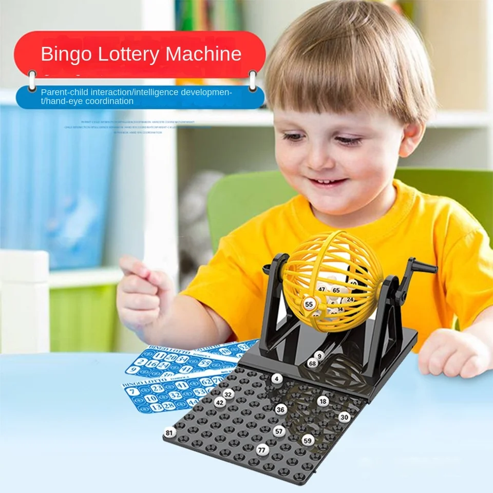 Bingo Game Console Simulatívna lotériová stroja Deti Vzdelávacie hračky Creative Bingo Machine Party Game Ress Entertainment