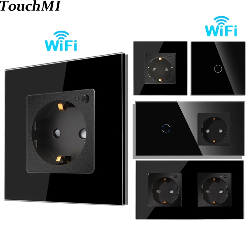 Bingoelec WiFi Smart Switch a Smart Socket Power Monitor s potrebou čierneho skleneného panela alebo bez neutrálneho vylepšenia domácnosti