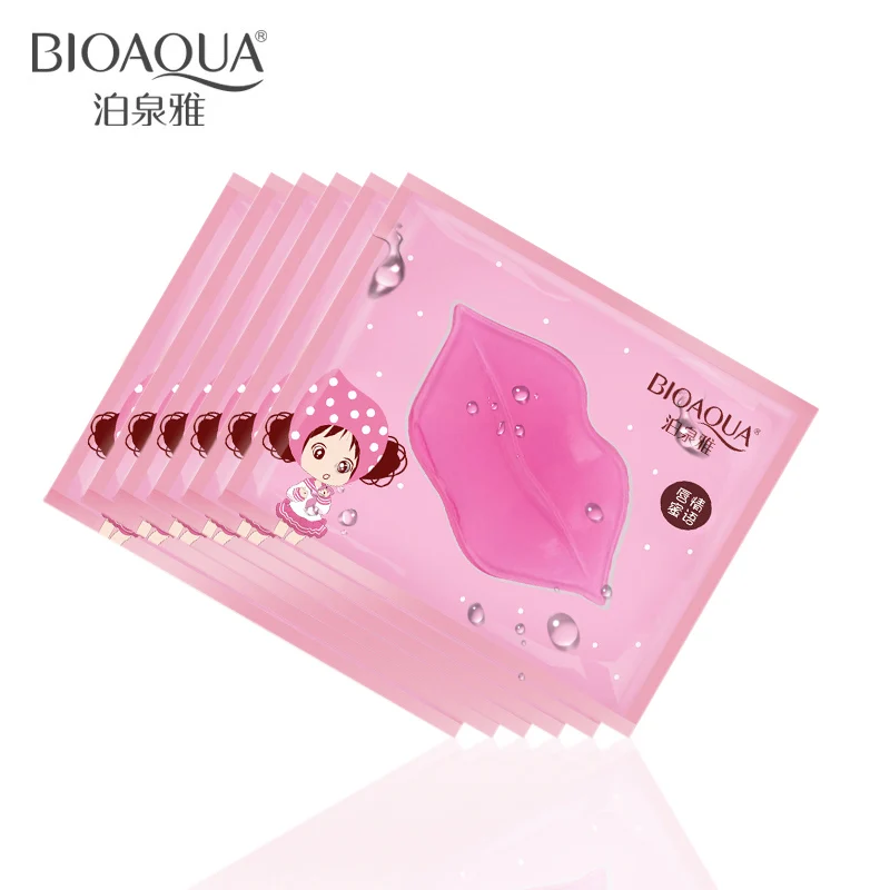 Bioaqua 10ks starostlivosť o pleť Crystal Collagen Lip Mask Hydratačné podložky na starostlivosť o pery Patch výživné podložky pre make -up
