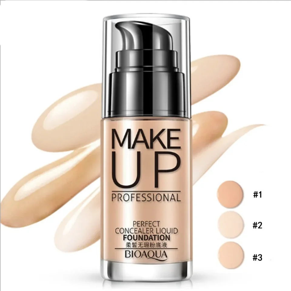 Bioaqua Face Base Base Liquid Foundation make -up korektor vodotesný rozjasnite bielenie dlhotrvajúce BB Cream Cosmetics