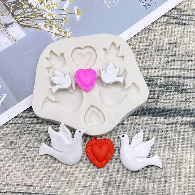Bird Heart Silikónový koláč na pečenie formy cukrovary Čokoládové košíčky Živobievky Fondantné zdobenie náradia