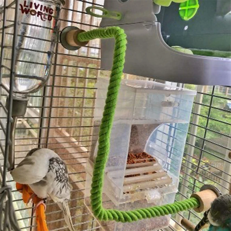 Bird Lope Bidsh Ohybné bavlnené lano stojan hračky Parrot stojatá palica vtáčie klietka žuvacie horolezectvo hračky s/l udržiavať zdravé vtáky