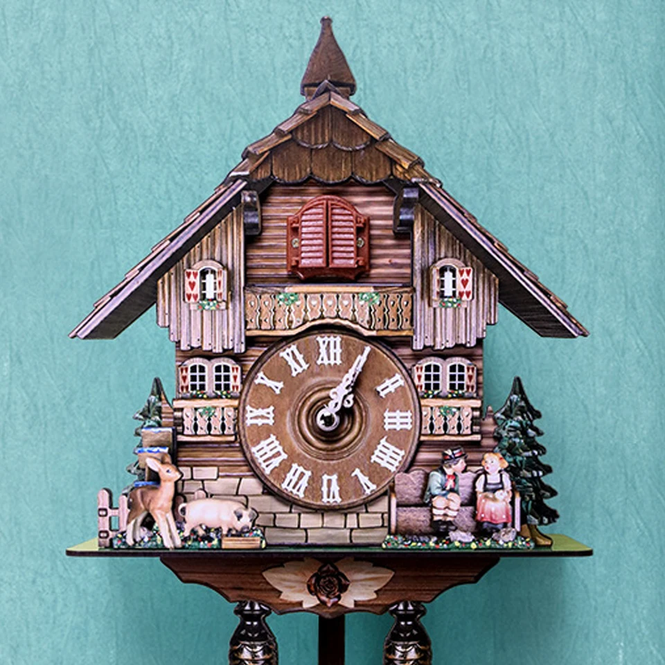 Bird Time Bell Swing Alarm Imitácia Wood Style Obľúbený a presný kukučkový hodiny CM002