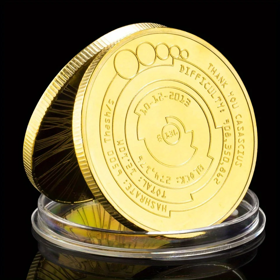 Bitcoin zberateľná zlatá kópia Souvenír Coin Cryptocurrency Coin Ďakujem vám Casascius Collection Pamätná minca