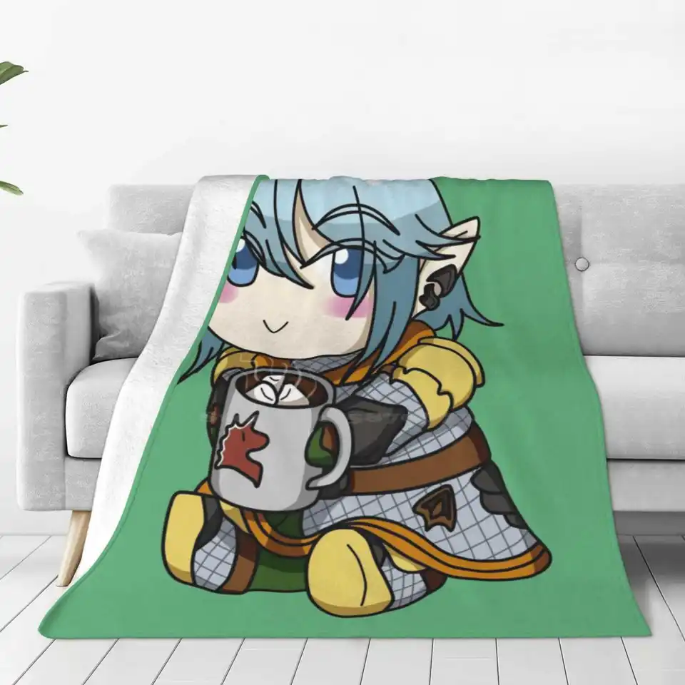 Bitty Haurchefant super teplé mäkké prikrývky hádzať na pohovku/posteľ/cestovanie Final Fantasy 14 Final Fantasy XIV FFXIV FF14 HAurchefant
